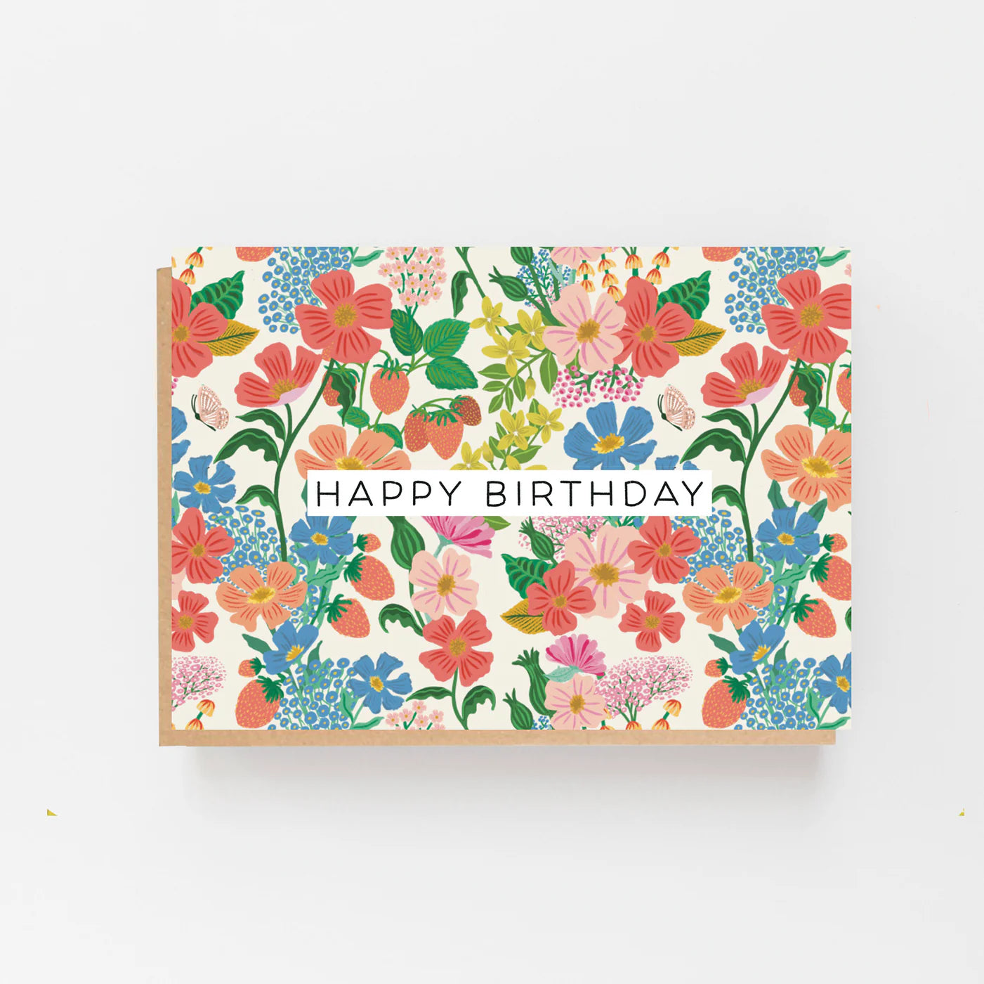 Happy Birthday Cream Pattern Card
