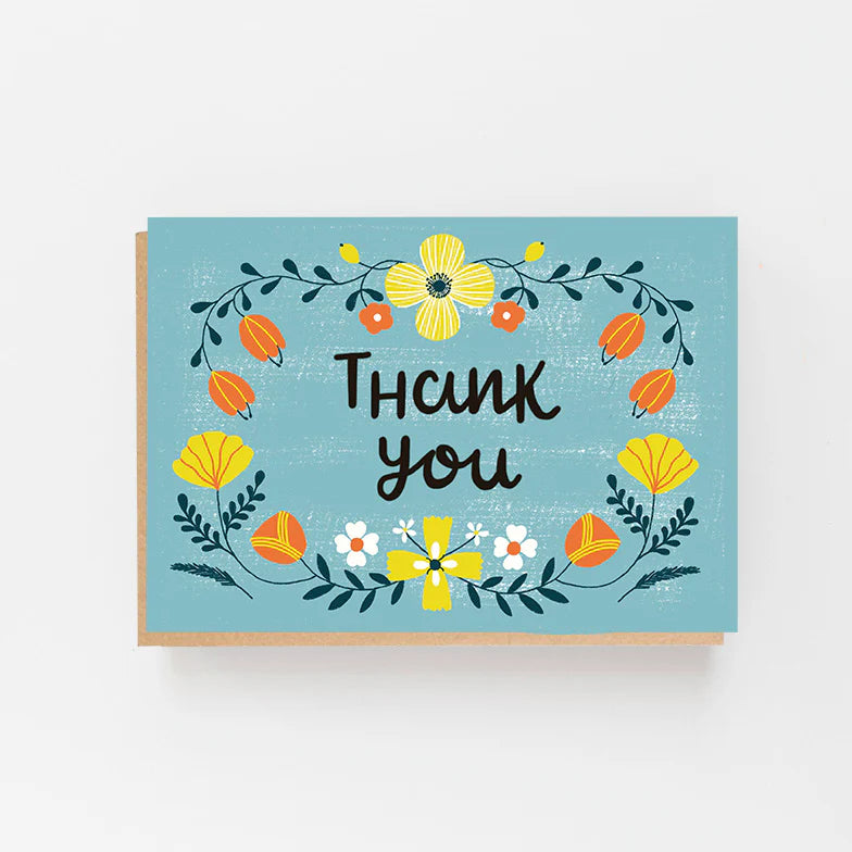 Colourful Folk Design Thank You Card