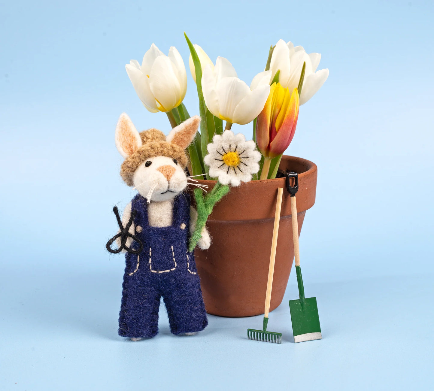Bunny With Daisy & Secateurs