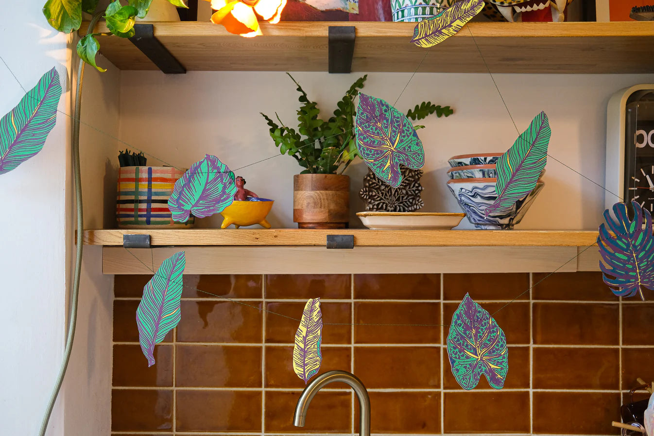 Leaves Hand Sewn Garland-Recycled