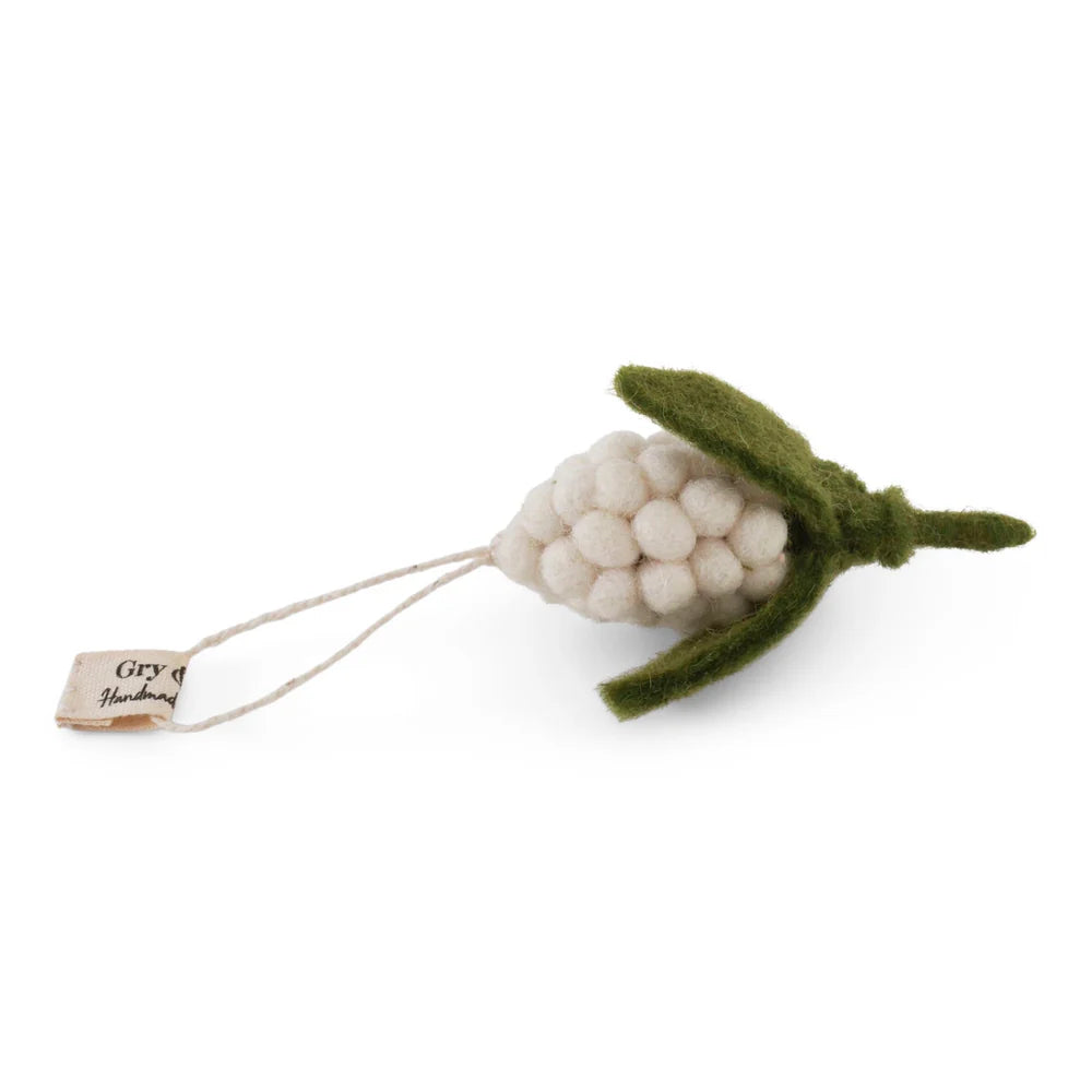 Pearl Hyacinth Felt Decoration - White