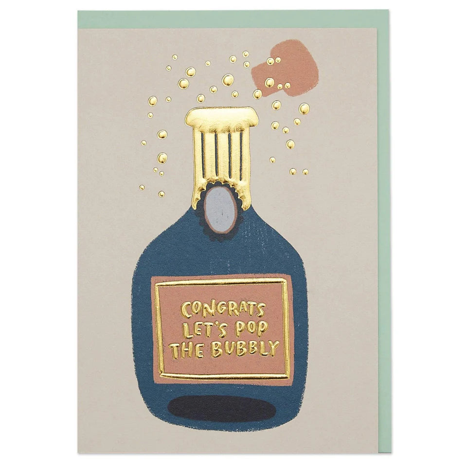 Congrats Let’s Pop The Bubbly Greetings Card