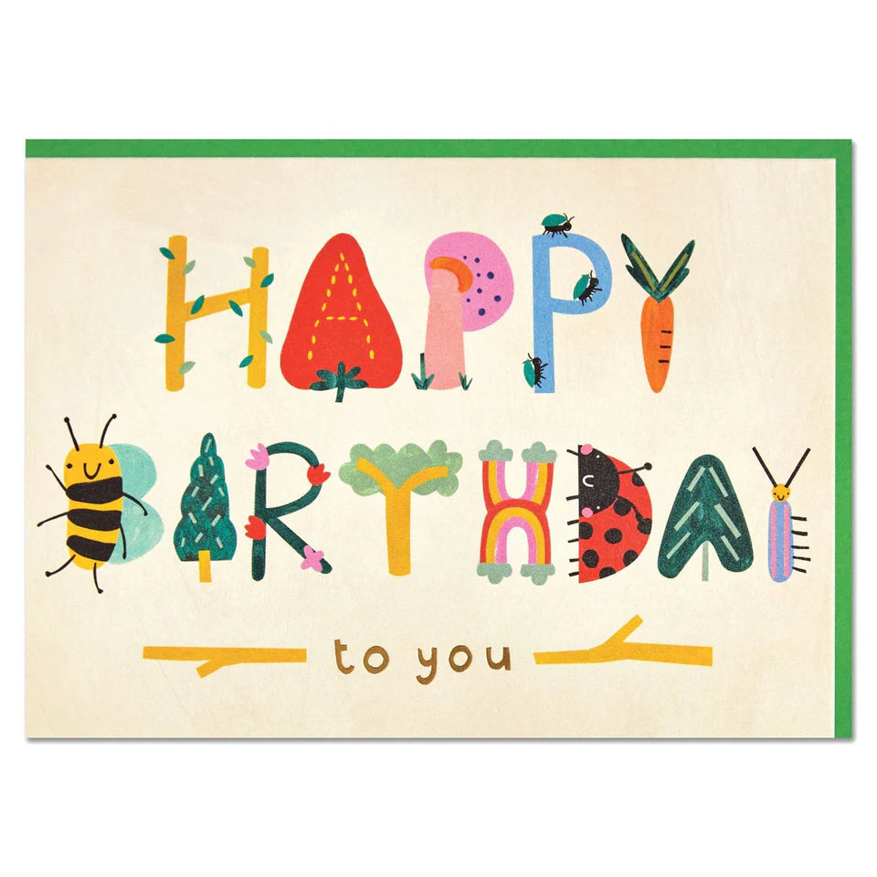 Happy Birthday Alphabet Greetings Card