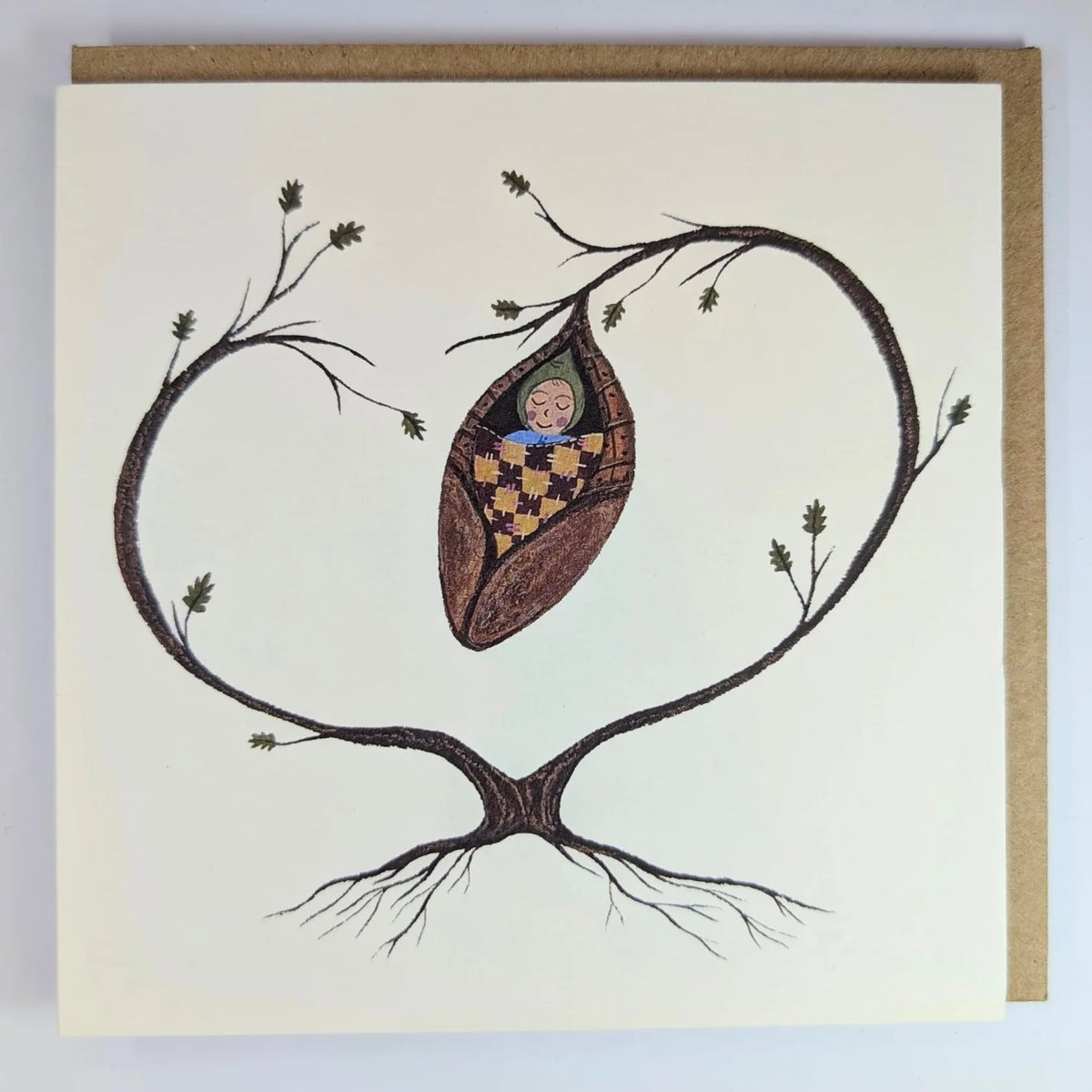 Cocoon Baby Greetings Card