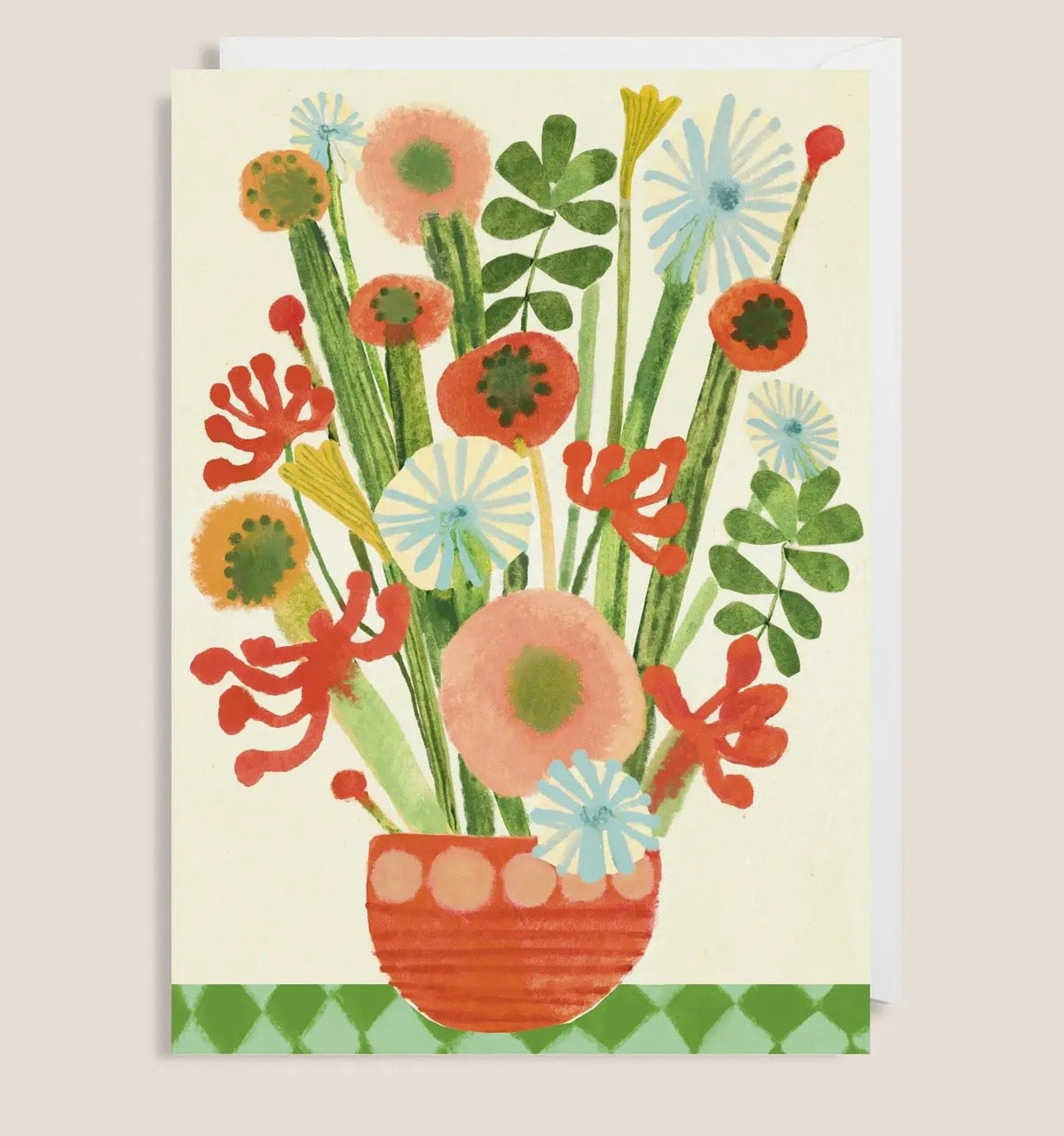 Flower Bowl Illustrated Greetings Card
