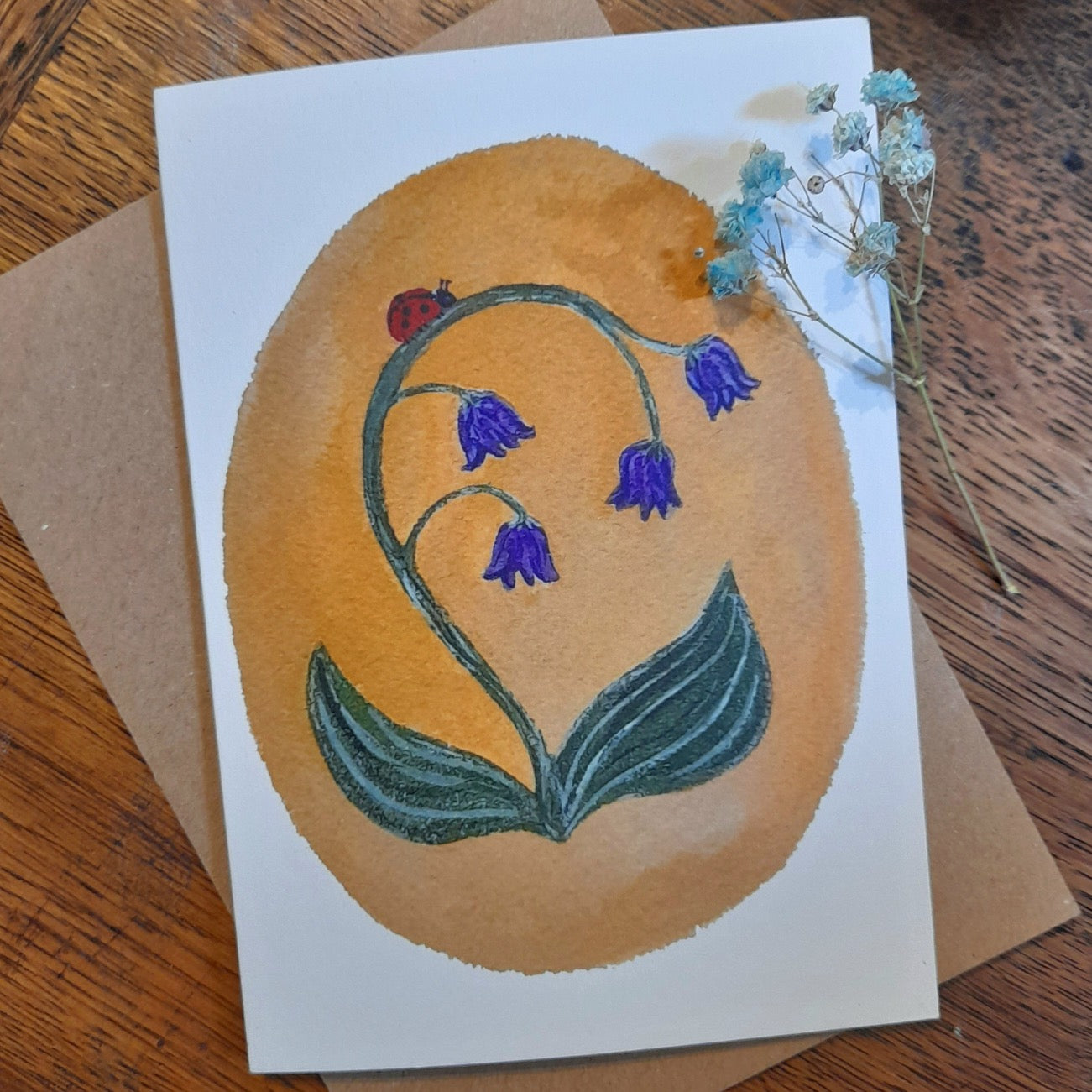 Bluebell With Ladybird Card
