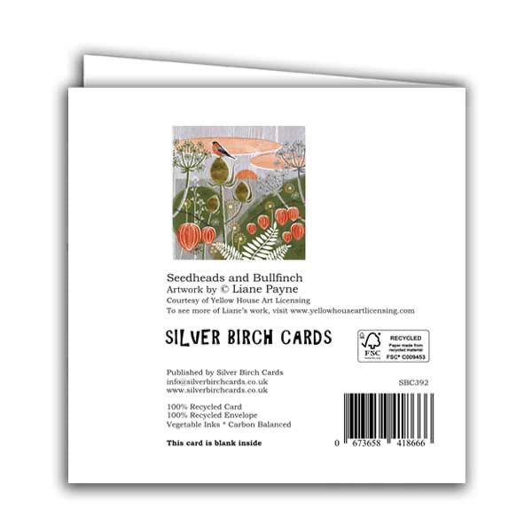 Seedheads And Bullfinch Greeting Card