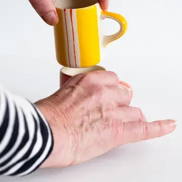 Espresso Cup, Twin Stripe In Turmeric