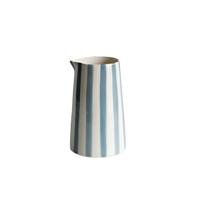 Large Jug In Dove Grey Stripe