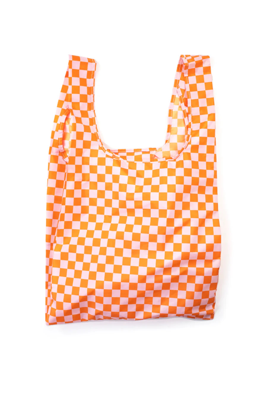 Checkerboard Pink/Orange Medium Reusable Bag