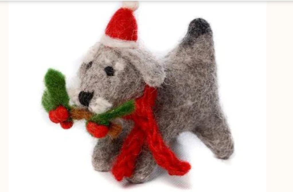 Schnauzer With Holly Sprig