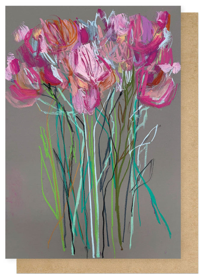 Grey Flowers Card