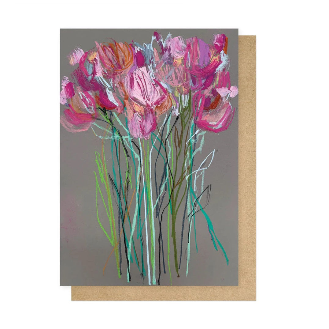 Grey Flowers Card