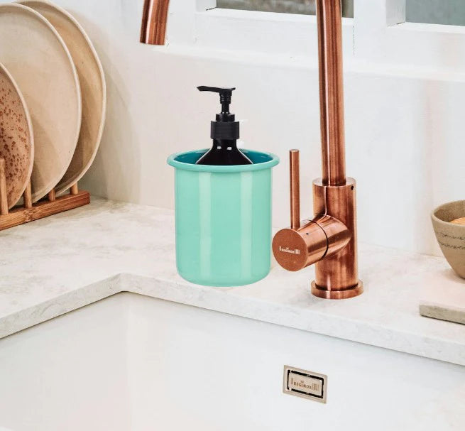 Tall Enamel Utensil Holder In Petrol Blue