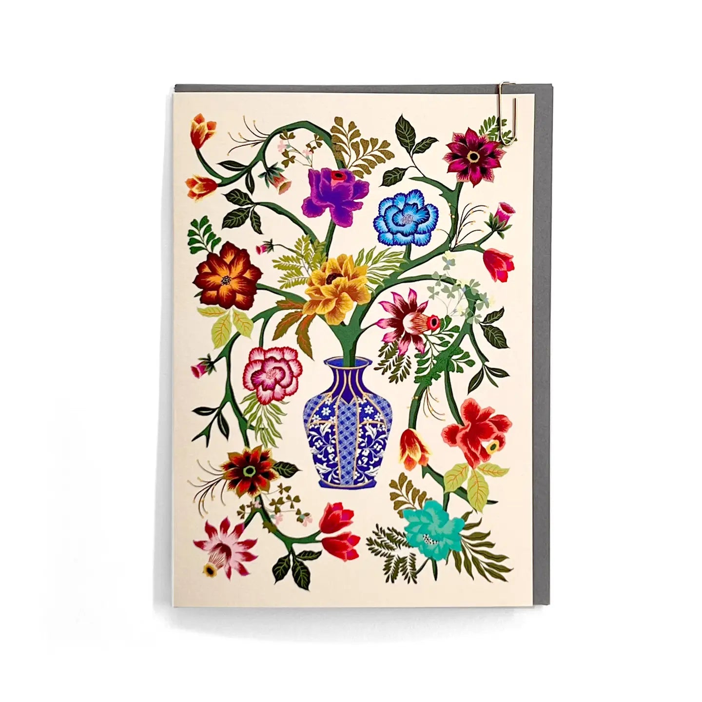 Willow Botanical Floral Growing Tree Vase Greeting Card