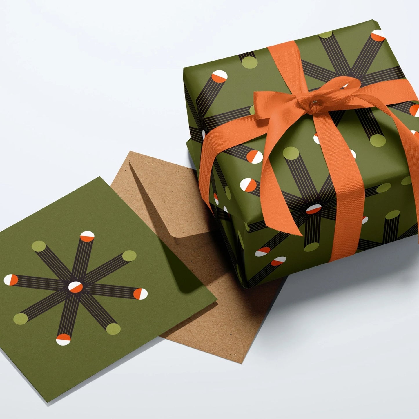 Seventies 9 Orange Star Wrapping Paper