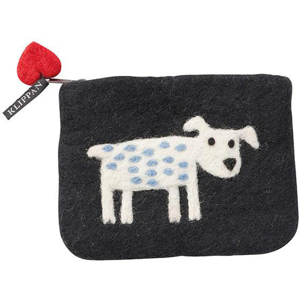 Black Dog Felted Wool Purse ( Kneaded by Hand) (Copy)