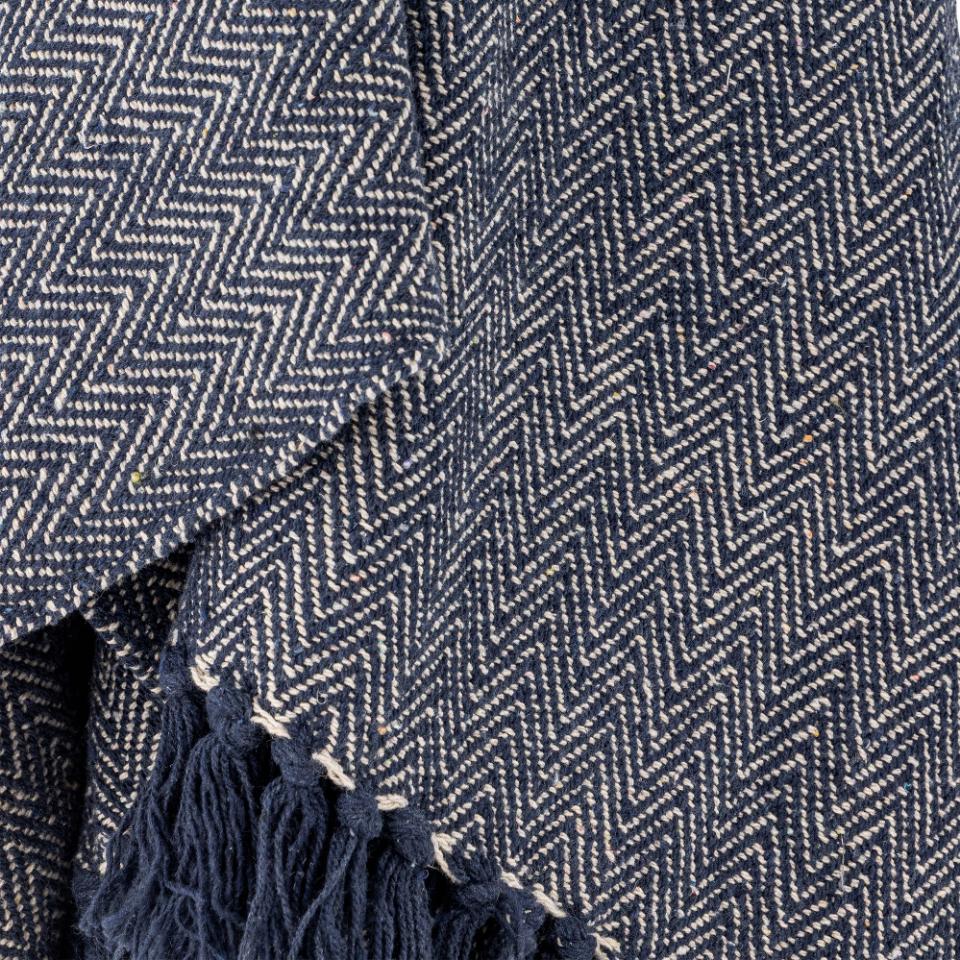 Herringbone Blue Throw