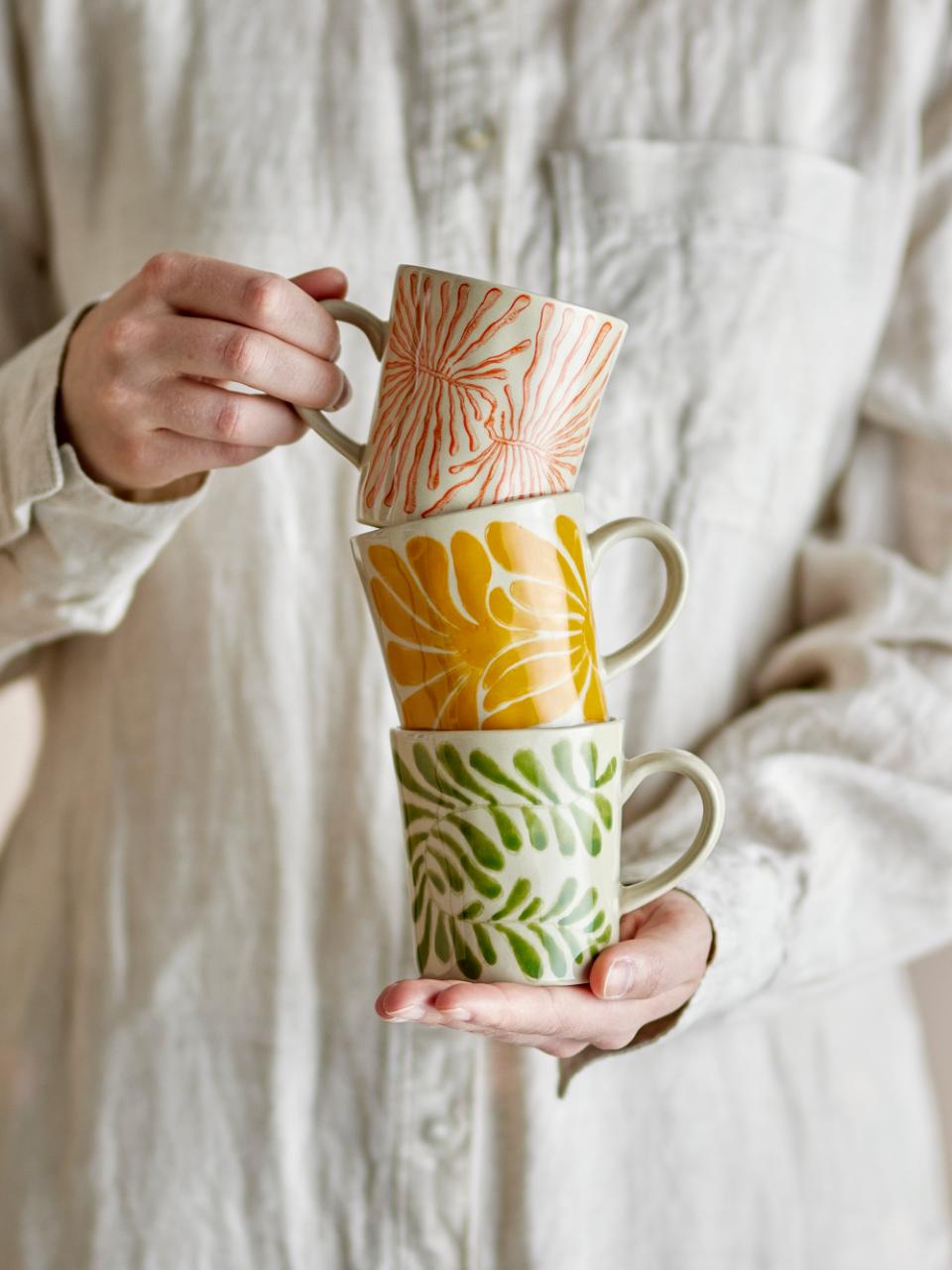 Fauni Leaf Pattern Cup - select which the colour at check out
