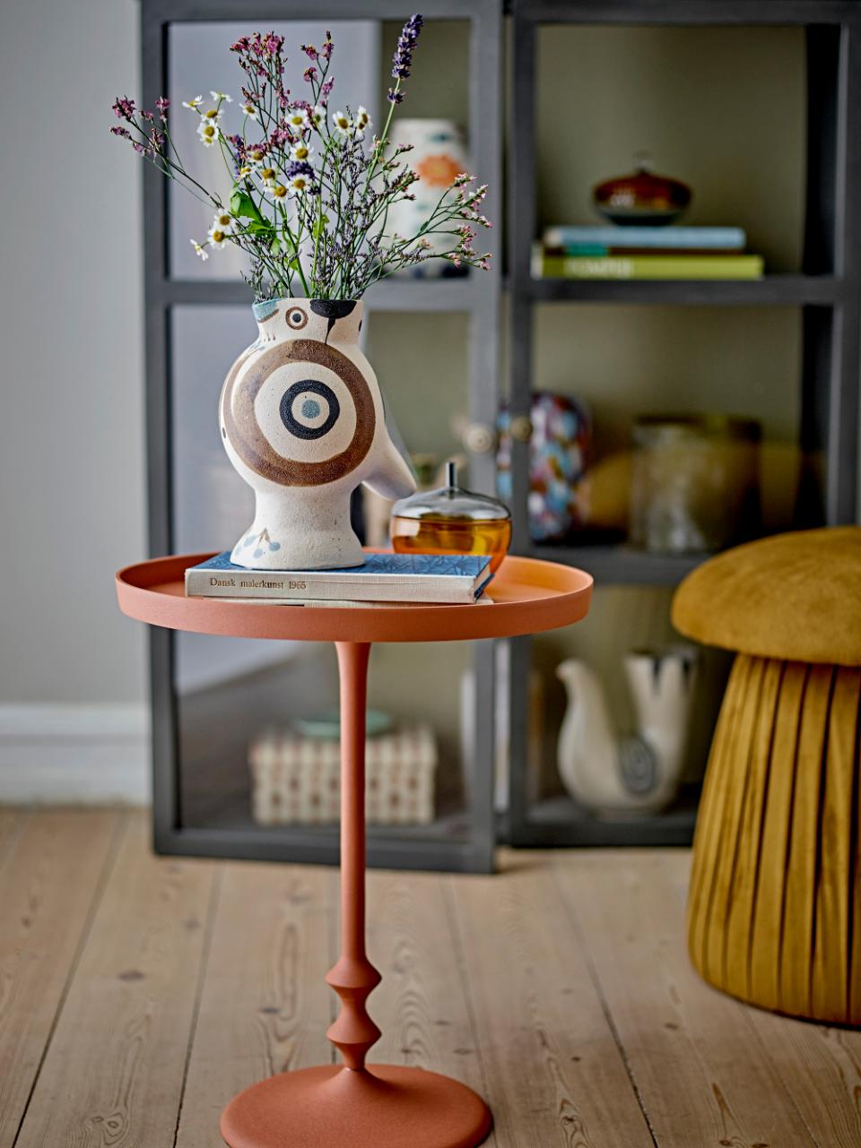 Anjou Orange & Aluminium Side Table