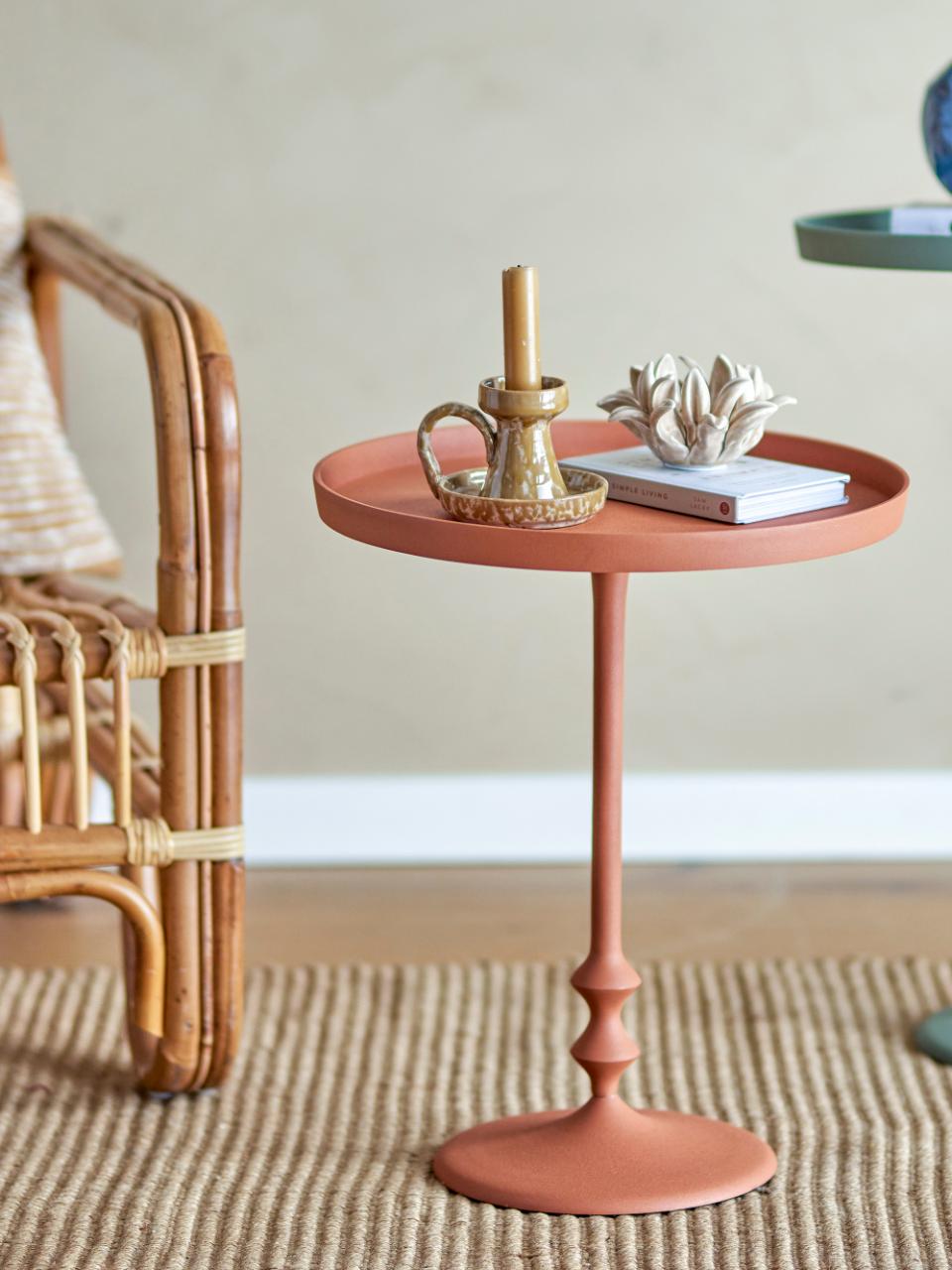 Anjou Orange & Aluminium Side Table
