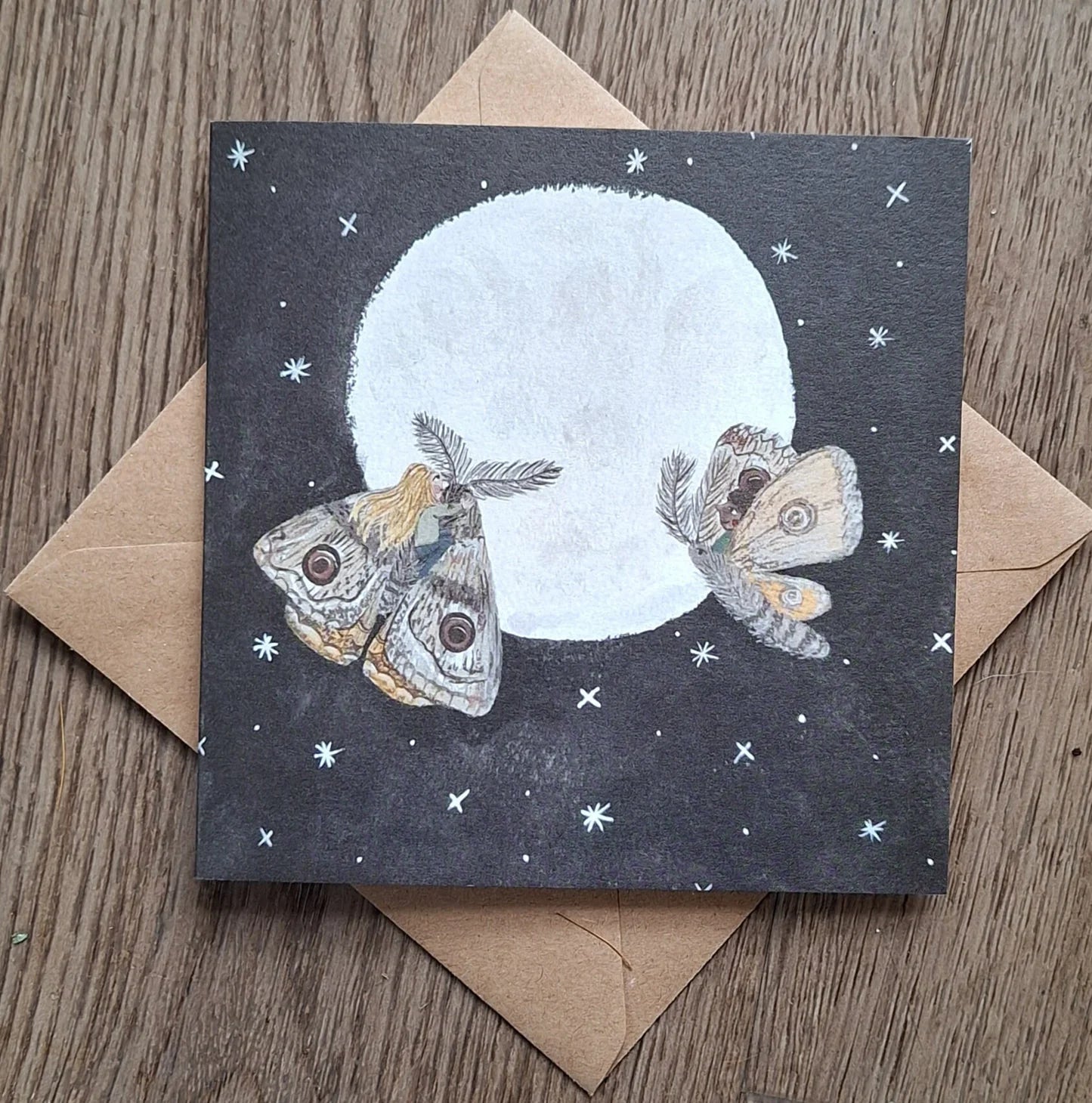 Moths in The Moonlight Card