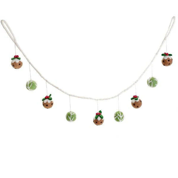 Sprout & Christmas Pudding Garland