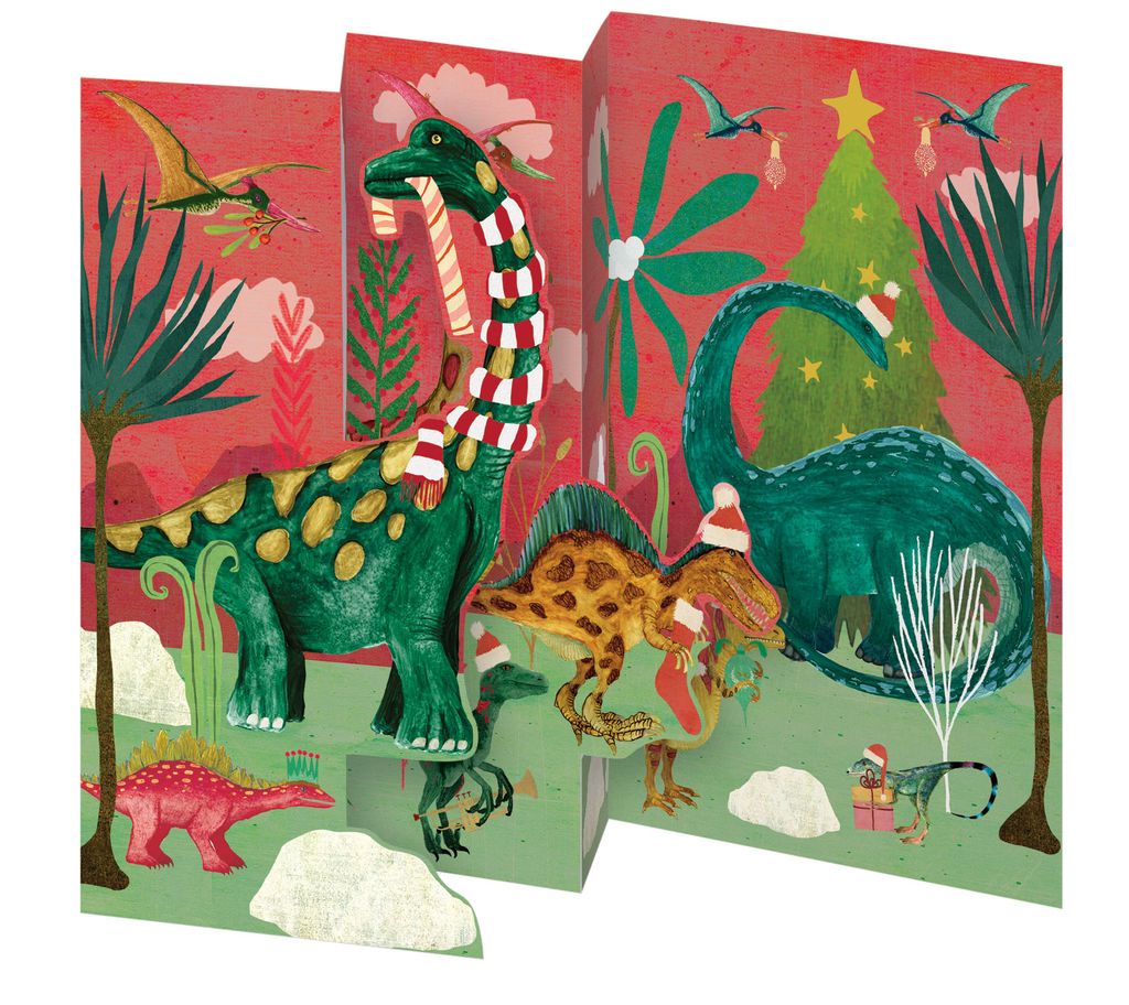 Dino Mighty Tri-Fold Christmas Card Pack