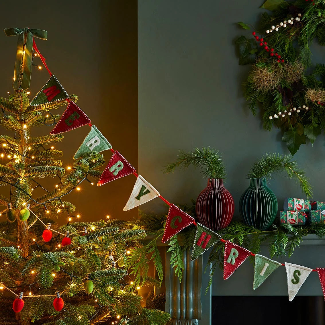 Folklore Felt Merry Christmas Bunting