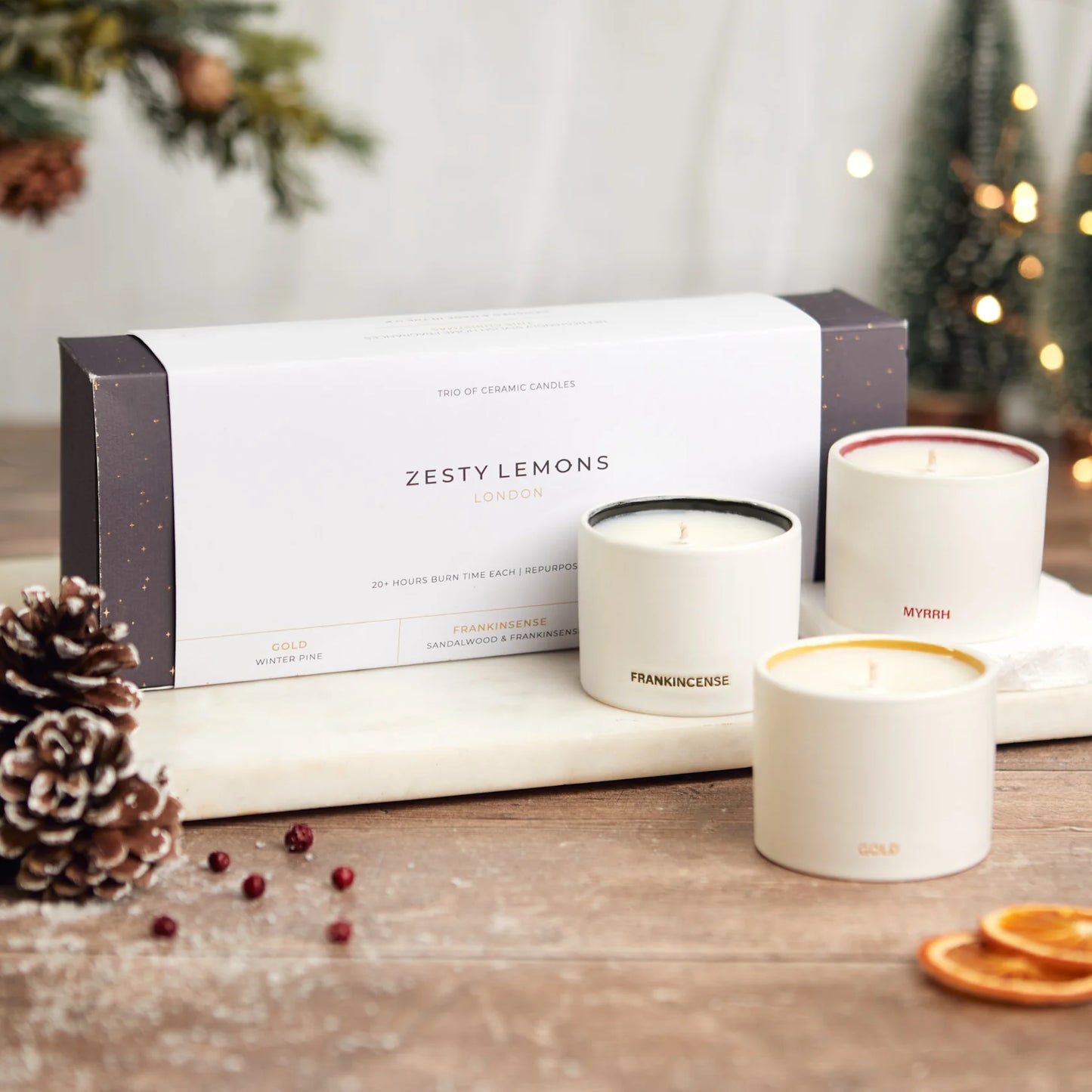 Gold, Frankinscence & Myrrh Candle Trio