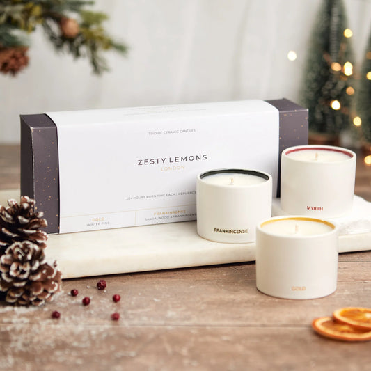 Gold, Frankinscence & Myrrh Candle Trio