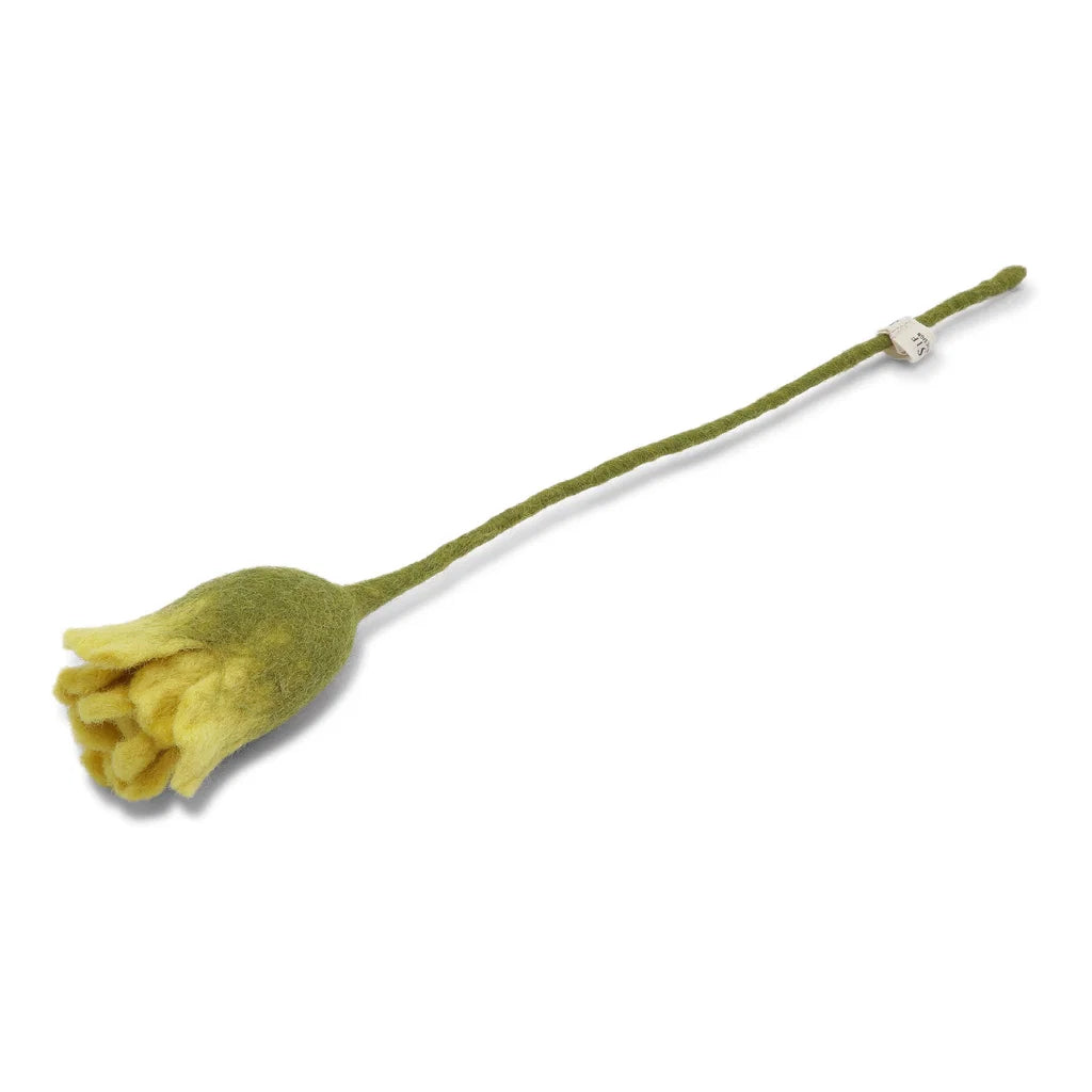 Tulip Flower Felt Decoration Yellow