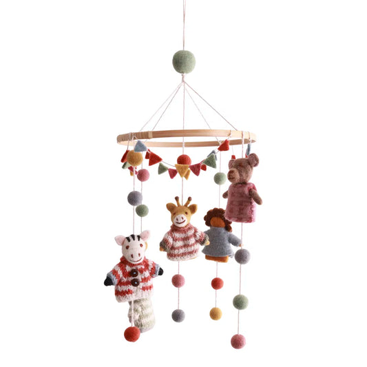 Mobile Animals in Clothes Felt Decoration