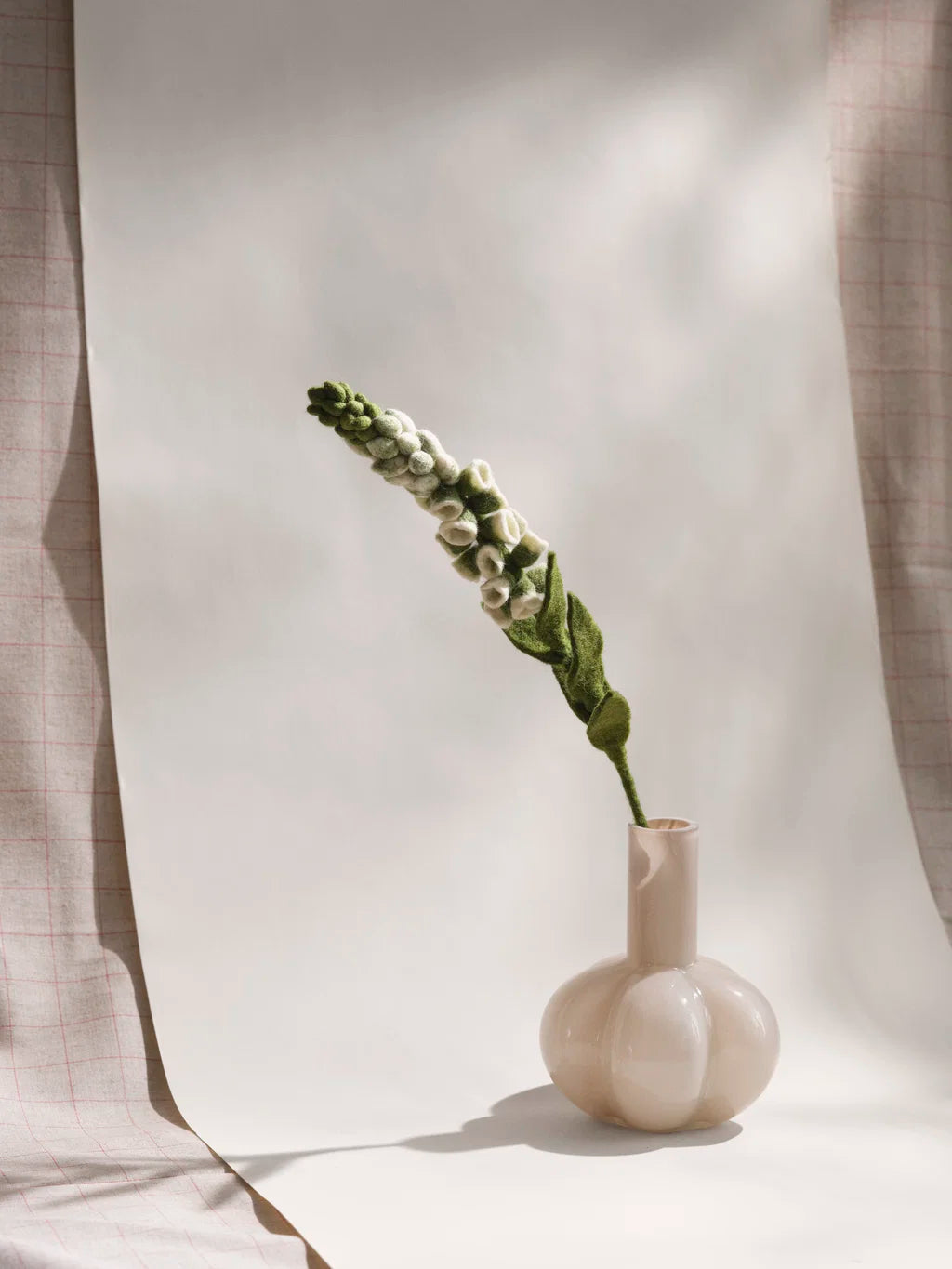 Foxglove Flower Felt Decoration White