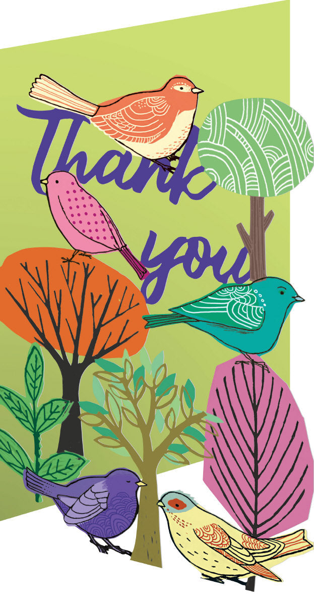 Birds Thank You Laser Cut Card