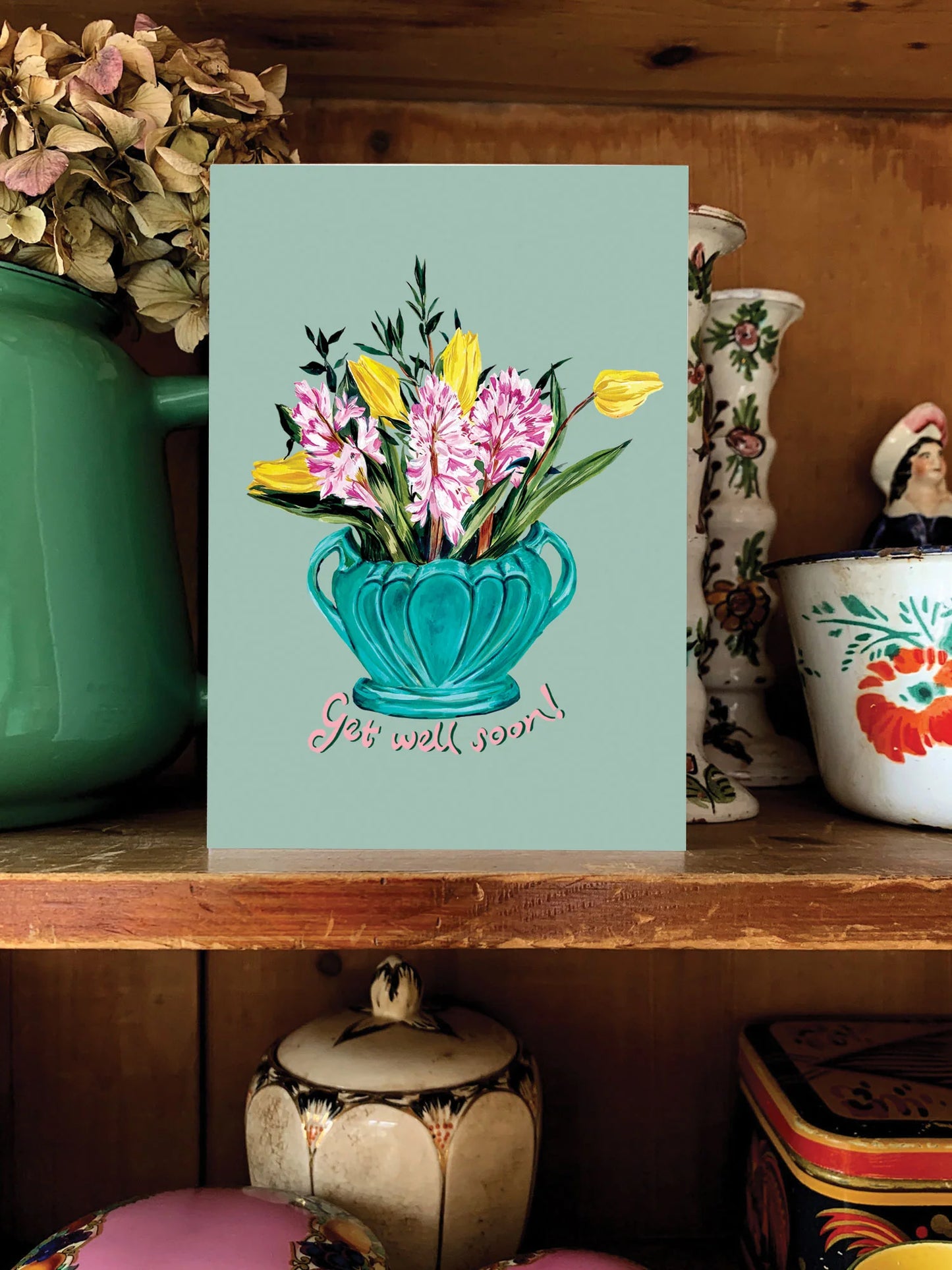 Get Well Soon Floral Greetings Card