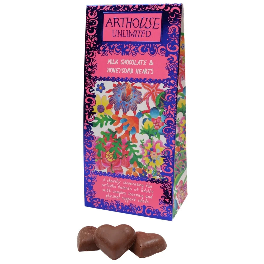 Floral Tropicana Milk Chocolate & Honeycomb Hearts