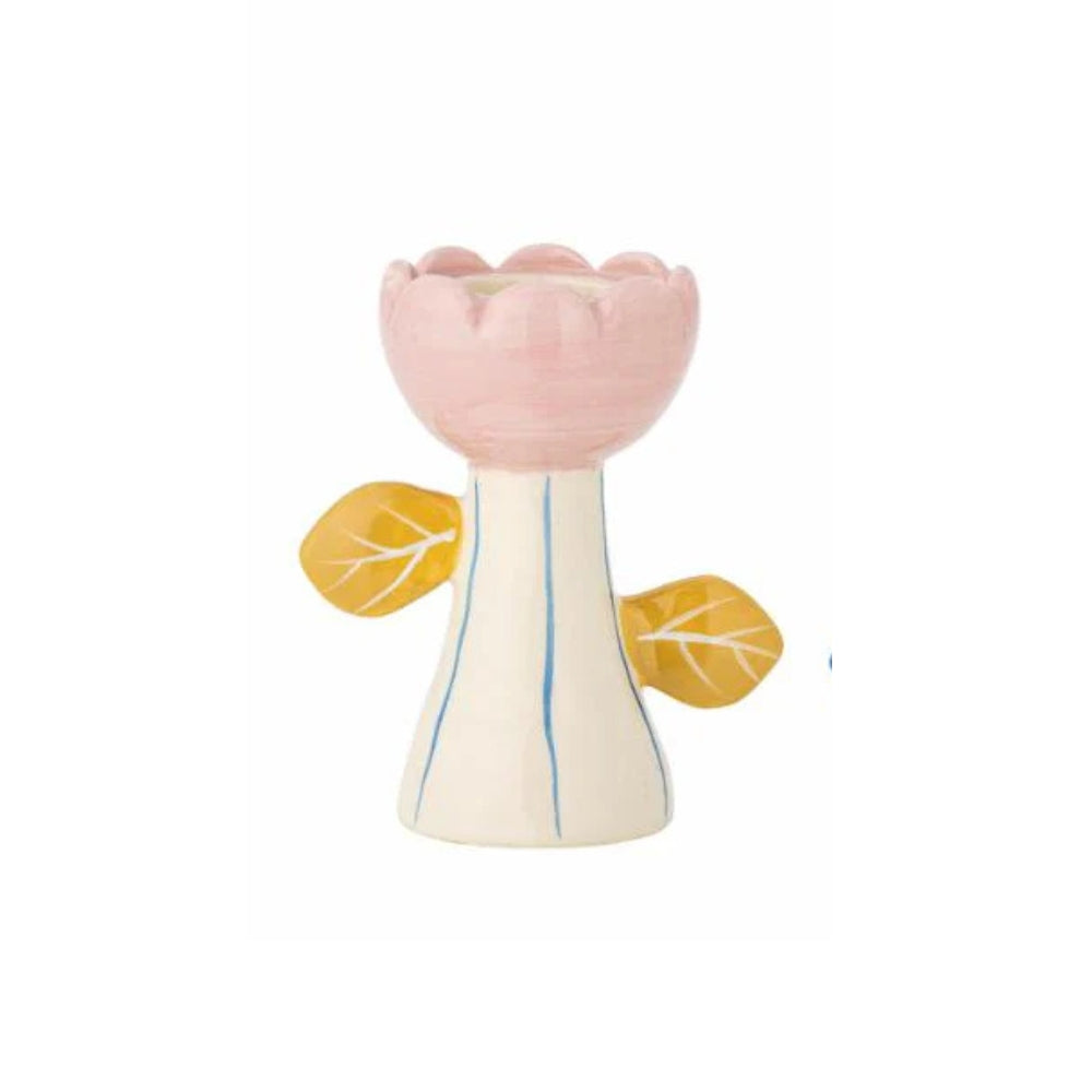 Florita Votive & Candle Holder Pink / White Stripe