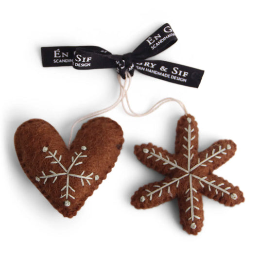 Felt Ginger Bread Heart & Star