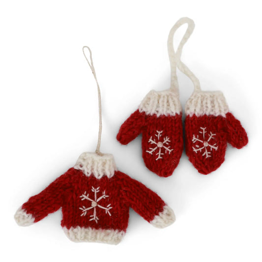 Knitted Sweater & Gloves