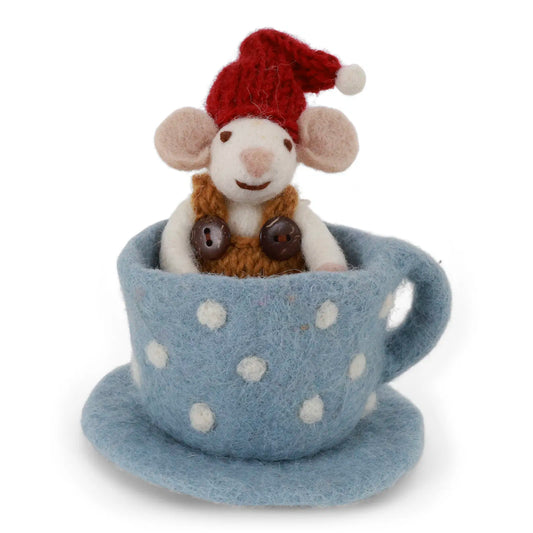 Felt Mouse In A Coffee Cup