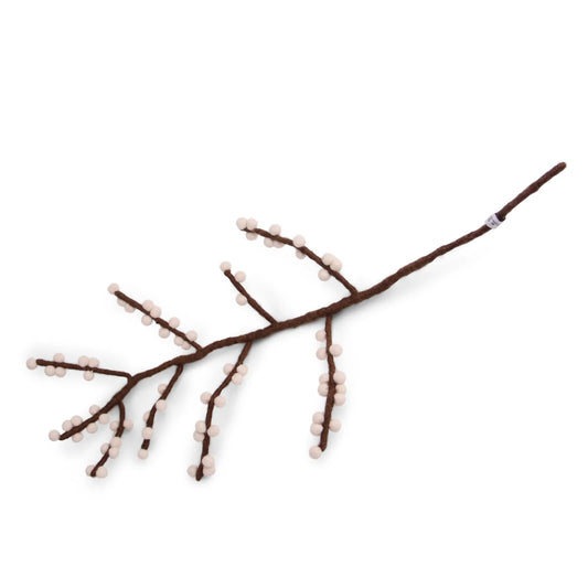 Felt Branch With White Berries
