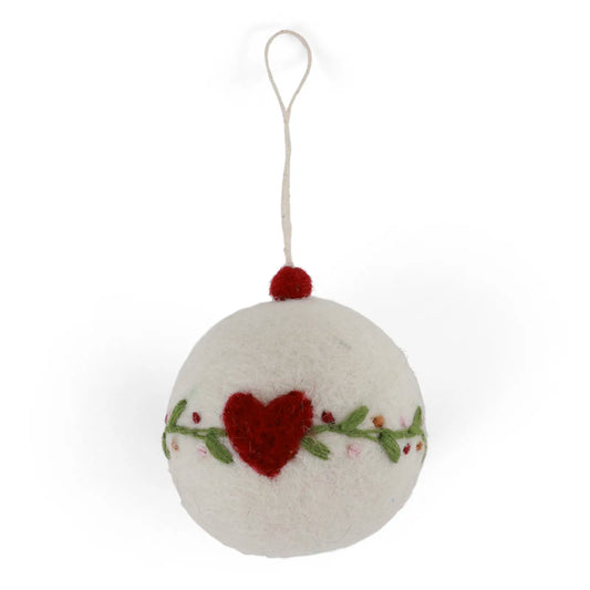 Felt Heart Christmas Bauble