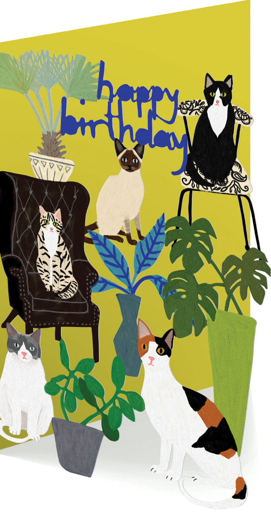 Cats Happy Birthday Laser Cut Card