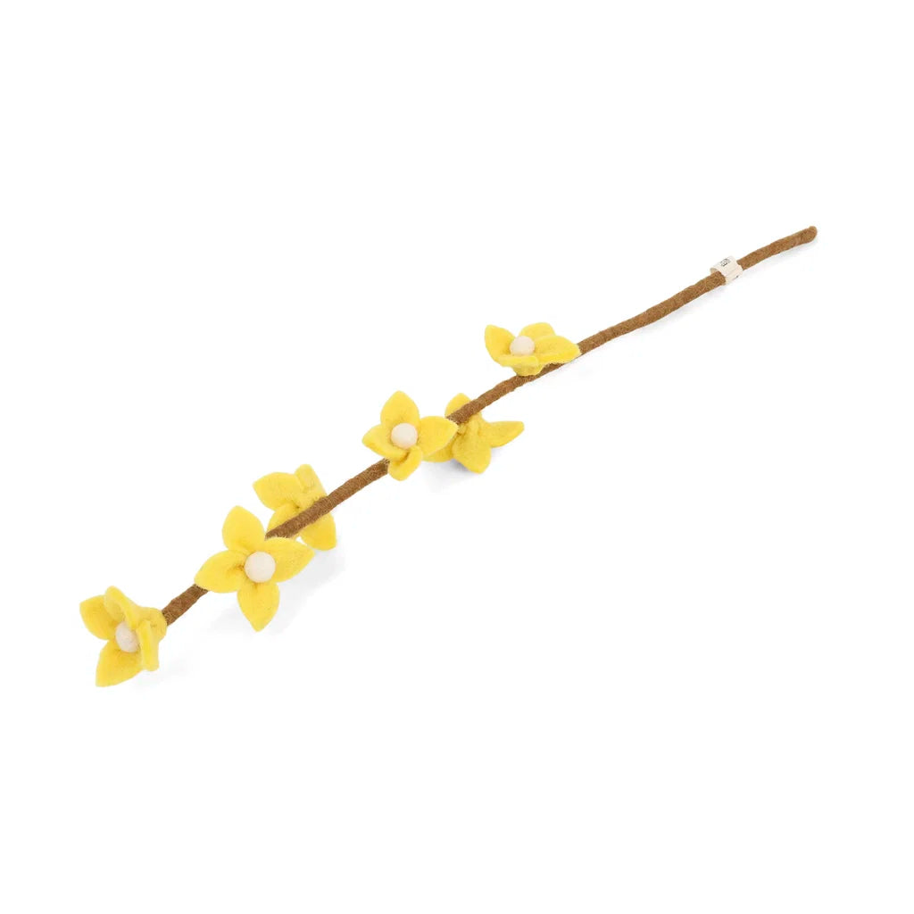 Flowers on Stalk Felt Decoration Light Yellow