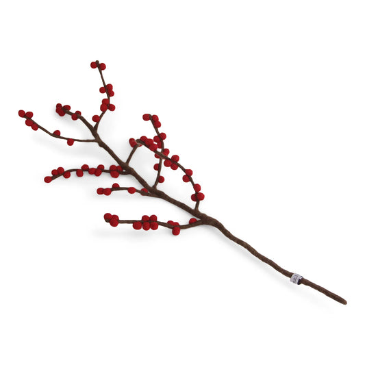 Felt Branch With Red Berries