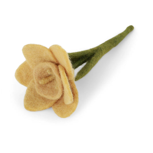 Daffodil Flower Felt Decoration - Yellow