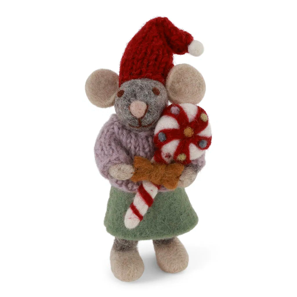 Small Girly Mouse With Christmas Candy