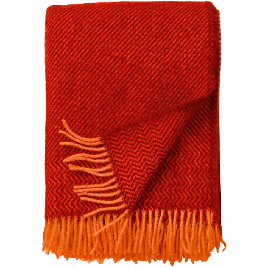 Ruby & Orange Lambswool Blanket