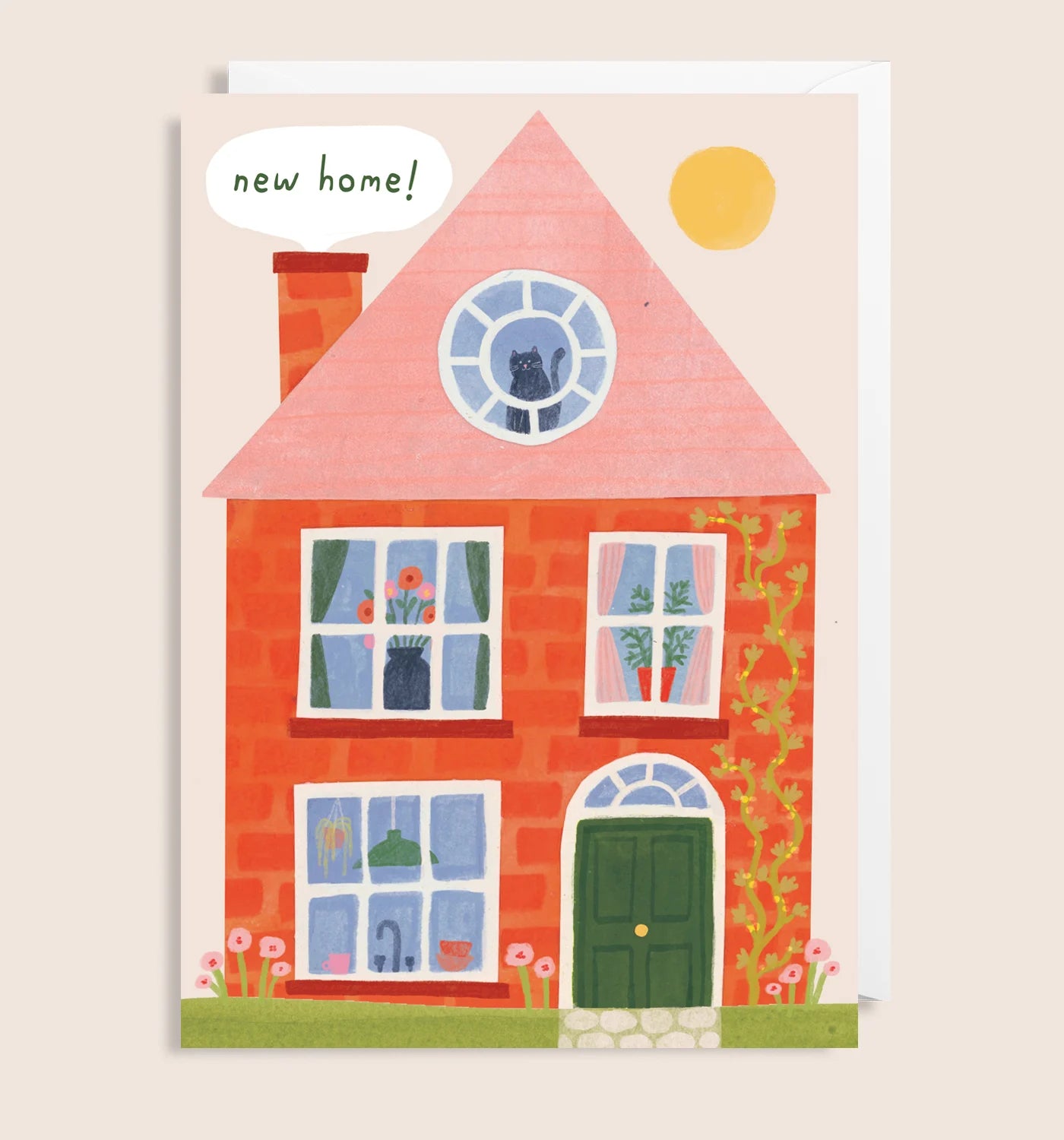 New Home Red House Greetings Card